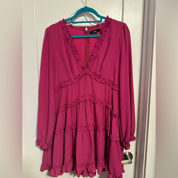 Lulu's Fuchsia Ruffled Dress - Picture 3 of 3